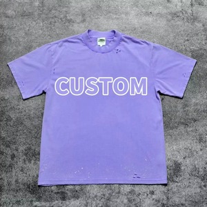 T-shirt personnalisé vintage streetwear pour homme, vêtement haut de gamme OEM, 100% coton lourd, style décontracté, design complexe - Product Image 5
