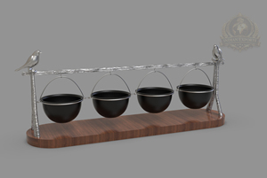 ขาตั้งชามเสิร์ฟอะลูมิเนียมสีทองหรูหรา ล้างทำความสะอาดได้ ดีไซน์ทันสมัย ตกแต่งกลางโต๊ะแบบแขวน เป็นมิตรกับสิ่งแวดล้อม สินค้านำเข้าจากอินเดีย สำหรับตกแต่งบ้าน - Product Image 4