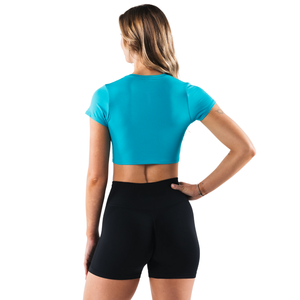 Camiseta Corta para Mujer, Manga Corta, Ajuste Elástico, Tela Ligera, Deportiva, Informal, para Uso Diario, Yoga, Gimnasio - Product Image 4