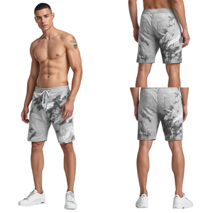 Pantalones Cortos de Felpa Francesa con Lavado Ácido y Diseño de Estampado Dinámico para Hombre, Ropa Casual, Más Vendidos - Product Image 1