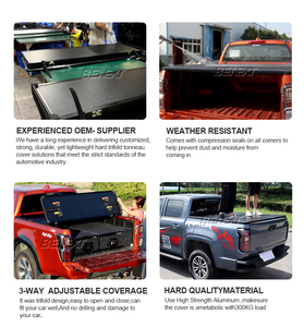 Cubierta Rígida Plegable de Tres Secciones de Aluminio Benext para Caja de Camioneta Navara para Maverick <span class=keywords><strong>Ranger</strong></span> Tacoma BT-50 Amarok Hilux 2024 - Product Image 3