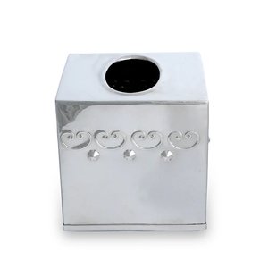 Stylish Golden Metal Square Tissue Box Cover With Gold Trim Decorative Tissue Holder For Bathroom & Home Decor Tissue Box - Product Image 4