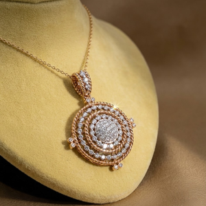 Hongkong จี้เพชร18K สีโรสโกลด์ VS Si เครื่องประดับดีของขวัญสายบิดปรับฤดูใบไม้ผลิสำหรับผู้หญิง - Product Image 5