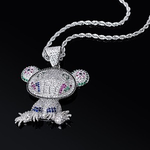 Nuevo Collar con Colgante de Oso con Incrustaciones de Moissanita, Cadena Tipo Tenis, Color Dorado, Joyería Hip Hop para Hombre y Mujer, Estilo Bling - Product Image 1