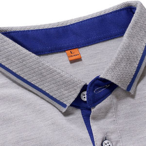 Polo pour homme de couleur unie avec col contrastant, manches courtes, respirant, décontracté, pour le golf et le tennis en été - Product Image 4