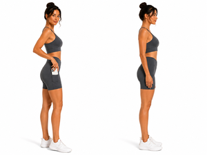 Women Cross Waist Pocket Biker Shorts Set Adjustable Strap Sports Bra Yoga Fitness Gym Workout Activewear - Product Image 3