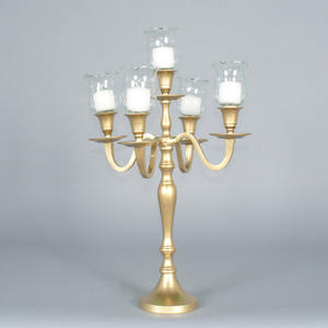 Candelabro Barroco Elegante de 5 Brazos, Grabado a Mano, Niquelado, Venta Directa de Fábrica, Nuevo Diseño, Portavelas Hecho a Mano - Product Image 3