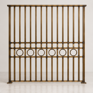 Rampe de balustrade linéaire en bronze avec accents circulaires pour hôtels de luxe, villas et intérieurs modernes - Product Image 3