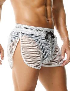 Shorts en résille rouge pour hommes, transparents, sexy, pour la gym, le yoga, les exercices en plein air et la plage. - Product Image 5