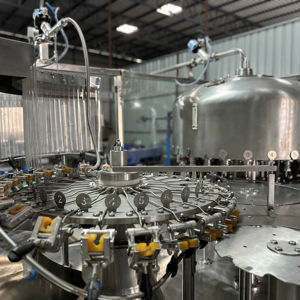 Machine de remplissage et de bouchage automatique électrique AIM 60 BPM pour bouteilles PET avec engrenage, pour emballage d'eau 200 ml, garantie 1 an, économie d'énergie - Product Image 1