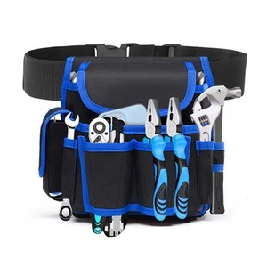 2026 Heavy Duty <b>Tool</b> <b>Belt</b> With Multiple Pockets And Magnetic Strip Blue And Black Color For Workshop Use - Product Image 1