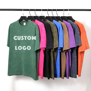 Wholesale Washed Tee Heavy Weigh <b>T</b>-<b>shirt</b> DTG <b>Black</b> Oversized <b>T</b>-<b>Shirt</b> Men'S Graphic Acid Wash Vintage Custom <b>T</b> <b>Shirt</b> - Product Image 4