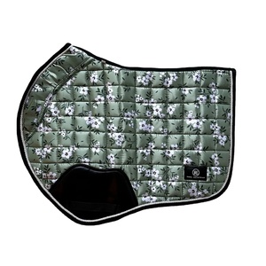 SHEMAX 2024 EQUESTRIAN SS'22 Circular <b>Quilted</b> Jersey <b>Velvet</b> Satin Saddle Pad HIGH QUALITY CUSTOMIZED <b>QUILTING</b> DESIGN ALL COLORS - Product Image 1