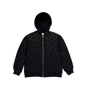 เสื้อฮู้ดปักคริสตัลสีขาว ทรงโอเวอร์ไซส์ ใส่ได้ทั้งชายและหญิง ผ้าถักเนื้อฝ้ายลำลอง ใส่ได้ในฤดูหนาว เป็นมิตรต่อสิ่งแวดล้อม ล้างด้วยกรด - Product Image 4