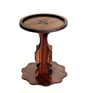 Support de bougie décoratif en MDF rouge et doré pour bougies chauffe-plat, idéal pour la décoration intérieure, Navratri et Diwali - Product Image 2