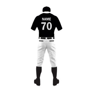 Uniforme de baseball pour hommes noir et jaune, maillot à manches courtes avec pantalon blanc assorti, tenue d'équipe sportive, vêtements de jeu athlétique - Product Image 6