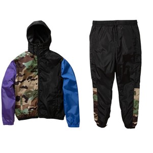 Conjunto Deportivo Unisex de Camuflaje con Parches, Sudadera con Capucha, Cortavientos, Estilo Urbano, Manga Larga, Cierre con Cordón, Otoño, Poliéster - Product Image 1