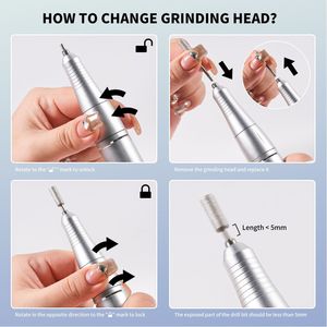 Machine à ongles électrique professionnelle portable rechargeable 45000 tr/min pour gel, vernis et manucure - Product Image 4