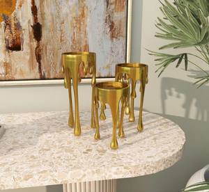 Support de bougie rond en aluminium fait main moderne, décoration minimaliste pour la maison, pour Pâques, Noël et Halloween - Product Image 2