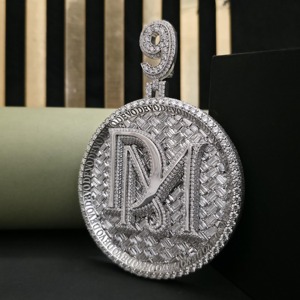 Number Bail <b>Pendant</b> VVS Moissanite Custom Letter Circle <b>Pendant</b> Fully Iced Out 925 <b>Silver</b> <b>Pendant</b> Hip Hop Custom <b>Initial</b> <b>Pendant</b> - Product Image 4