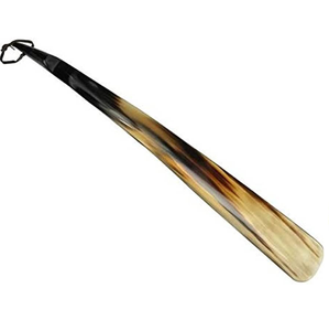 Chausse-pied en corne naturelle brute, écologique, avec manche incurvé allongé, accessoire de luxe pour chaussures, idéal pour la maison et l'hôtel - Product Image 1