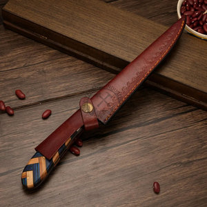 Couteau à filet en acier Damas de qualité supérieure, manche en bois de Pakka olive, lame de 8 pouces, design ambidextre, fait main, tranchant comme un rasoir, pour la cuisine - Product Image 6