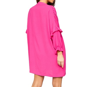 ชุดเดรสเข้ารูปแขนยาวสำหรับสตรีชุดเดรสลำลองคอกลมสีทึบมาใหม่ออกแบบได้ตามต้องการ - Product Image 3