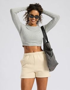 Shorts Ligeros y Elegantes para Mujer, con Logotipo Personalizado, Cintura Elástica y Bolsillos Laterales, Shorts de Verano para Mujer 2026 - Product Image 6