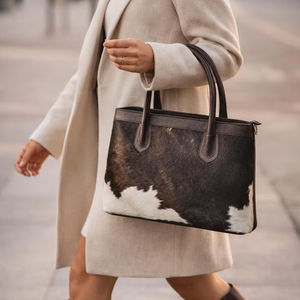 กระเป๋าถือหนังแท้ขนวัวสุดหรู กระเป๋าสะพายแฟชั่นผู้หญิง ปักลาย ซิปปิด ฤดูหนาว ฤดูใบไม้ผลิ LHTB-0001 - Product Image 1