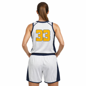 Most Demanding Superior Quality V-<b>Neck</b> Sports Jersey <b>Light</b> GSM Sporty Style Basketball Uniforms Set in Low Affordable Rates - Product Image 6