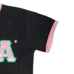 Camiseta de Lujo para Mujer AKA, Color Rosa Claro, Algodón Premium, Cuello Redondo, Manga Corta, con Letras AKA, Camiseta de la Hermandad Griega - Product Image 2