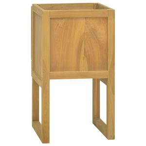 Meuble de salle de bain en bois de teck naturel massif, taille moyenne - Product Image 5