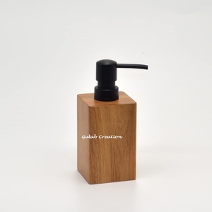 Dispensador de Jabón Líquido Cuadrado de Madera con Impresión Digital, Ecológico, Recargable, con Bomba de Espuma, Decoración Clásica para Baño y Cocina - Product Image 4