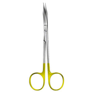 Ciseaux dentaires en acier allemand de 13 cm, demi-or, avec lame courbée lisse et pointe acérée pour usage industriel et DIY, certifiés CE par Grip Surgical - Product Image 6