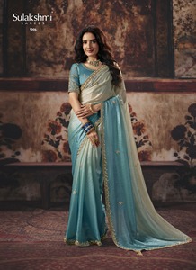Sari en soie léger avec un design multicolore pour mariage et fête, sari tendance de haute qualité - Product Image 1