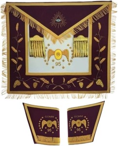 Ensemble de tabliers brodés à la main du Rite écossais du 95e degré, avec poignets, en tissu de haute qualité, fabriqué à partir de matériaux premium. - Product Image 1
