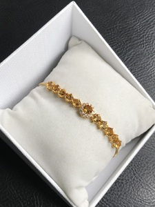 925 Silver Gold Plated Yellow Citrine Tennis <b>Bracelet</b> Adjustable Fashion Jewelry for Women Citrine Gemstone <b>Drawstring</b> - Product Image 1