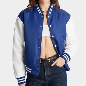 Custom Wool & Cotton Winter Waterproof <b>Varsity</b> <b>Jacket</b> for Women with Premium Custom Logo and Design - Product Image 2