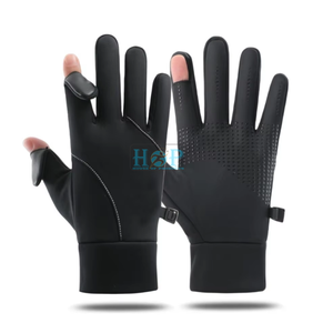 Gants de course thermiques coupe-vent pour hommes et femmes – Gants doux doublés de polaire avec grip en silicone pour les sports d'hiver - Product Image 1