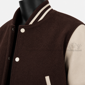 Chaqueta Varsity de Pana Marrón Personalizada para Hombre, Chaqueta de Béisbol Vintage con Letras Bordadas, Fabricante OEM al por Mayor - Product Image 6