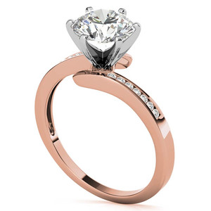 แหวนหมั้นเพชรทรงกลมเจียระไนแบบบริลเลียนท์ 18K โรสโกลด์ เพชรเลี้ยงในห้องปฏิบัติการ และเพชรแบบบายพาส ได้รับการรับรองจาก IGI คุณภาพ VS1 VVS1 เครื่องประดับสำหรับผู้หญิง - Product Image 2