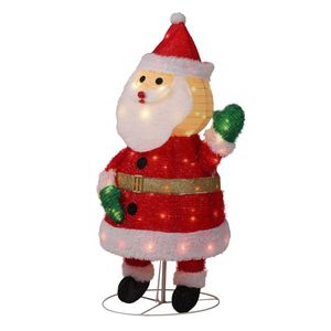 3.3FT Pre-lit Santa Claus Waving Hand Christmas Yard Decorations 100 Warm White LEDs Outdoor Holiday <b>Inflatable</b> Xmas Decorations - Product Image 2