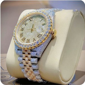 High End Luxury Antique Analog Diamond Quartz <b>Watches</b> Hiphop Custom <b>Gold</b> Plated Automatic <b>Mens</b> Business Sports - Product Image 6