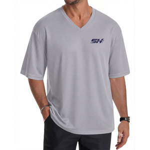 เสื้อยืดออกกำลังกายผู้ชายทรงโอเวอร์ไซส์ แขนสั้น ทรงหลวม ตะเข็บเสริมความแข็งแรง สไตล์สมาร์ทสปอร์ต ขายส่ง - Product Image 1