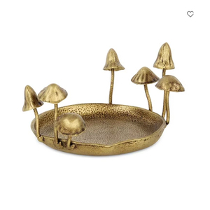 Handmade Metal Mushroom <b>Tray</b> Novelty Design Decorative Serving Bowl Gold Finish For Gifting And Home Decorating In Lowest Price - Product Image 1
