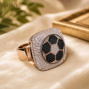 แหวนหมั้นทรงกลมประดับพลอยสีดำสไตล์วินเทจ ชุบทองคำขาว 14K ประดับโมอิสซาไนต์ ของขวัญสำหรับผู้ชาย - Product Image 2