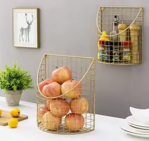 Panier à fruits décoratif multifonctionnel en métal écologique de qualité supérieure pour le rangement sur le comptoir de la maison avec un design équilibré et une texture lisse - Product Image 6