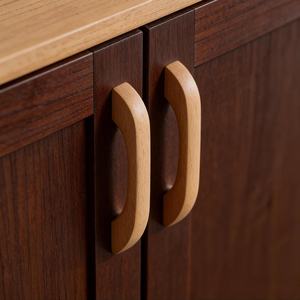 Sleek Modern Cabinet Hardware Natural Finish Wooden Pulls Premium <b>Walnut</b> Furniture Handles Wooden Interior Cabinet Accessories - Product Image 4
