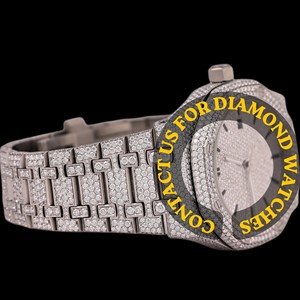 New Arrival Stylish Round <b>Case</b> Classic Features White Dial Moissanite Diamond Water Resistant Stainless Steel Fashion <b>Watch</b> - Product Image 2