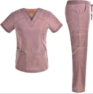 Conjunto de Uniformes Médicos Personalizables y Ecológicos para Enfermeras, Pantalones Deportivos y Blusa de Manga Corta de Forro Polar, Diseñados para Uso Hospitalario - Product Image 1
